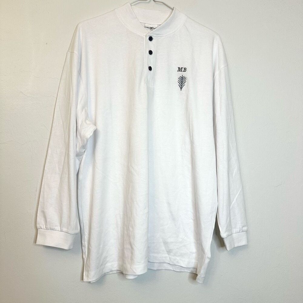 Celebrity Cruises Long Sleeve Cotton Henley White Pajama Top Size Small/Medium